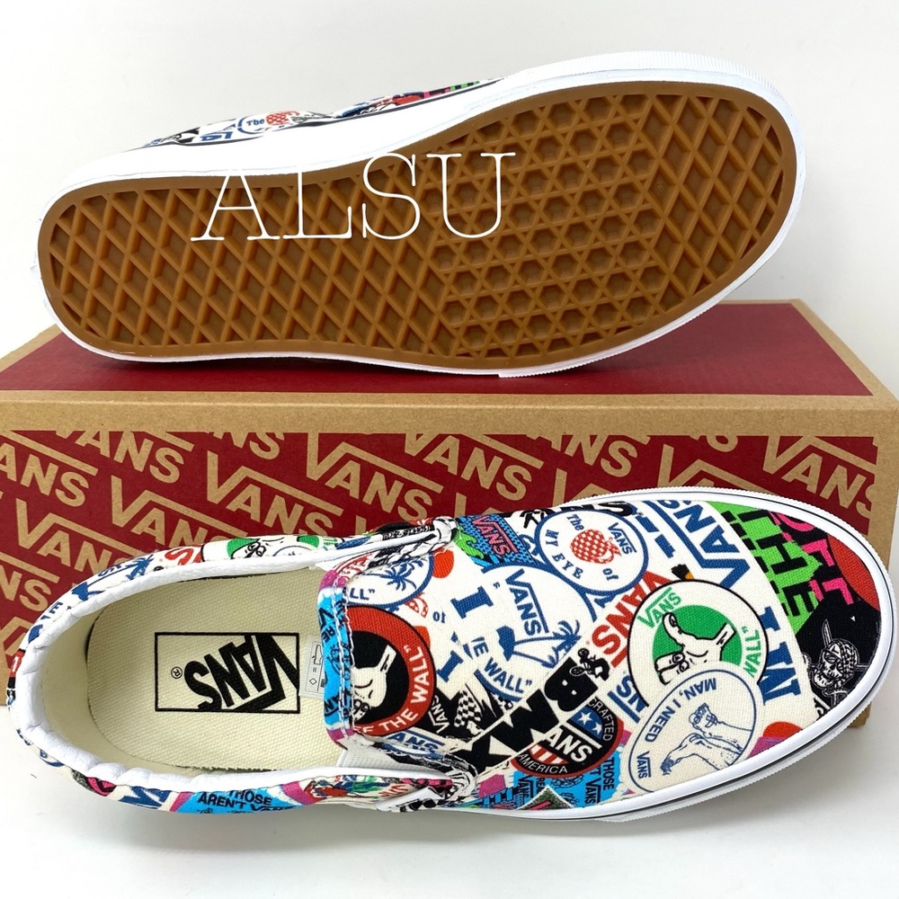VANS Comics Classic Slip On Stickers Mash Up Canvas SB Women's Size VN0A38F7VFV - Picture 7 of 13